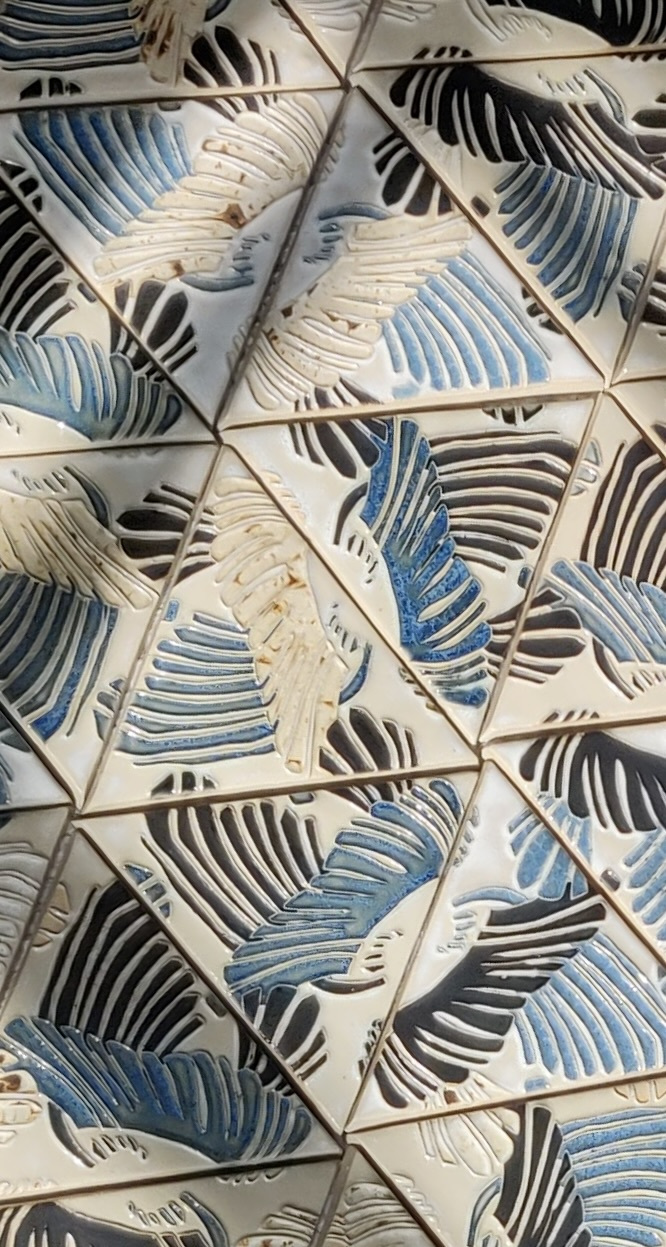 Glazed triangular tile detail