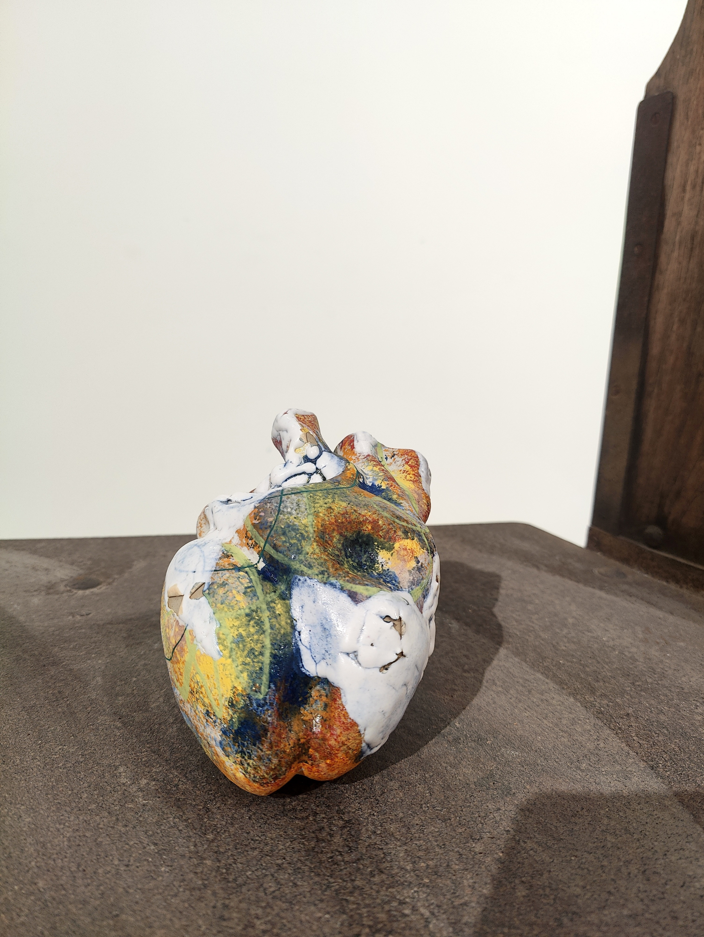 Detail of ceramic heart and surface